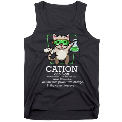 Cation Cute Science Cat Pawsitive Element Chemistry Teacher Tank Top