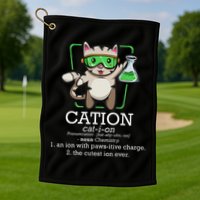 Cation Cute Science Cat Pawsitive Element Chemistry Teacher Golf Towel