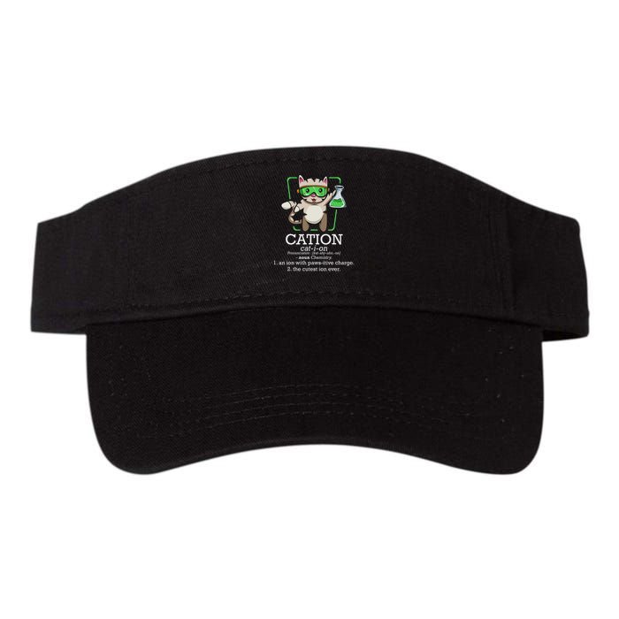 Cation Cute Science Cat Pawsitive Element Chemistry Teacher Valucap Bio-Washed Visor
