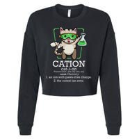 Cation Cute Science Cat Pawsitive Element Chemistry Teacher Cropped Pullover Crew