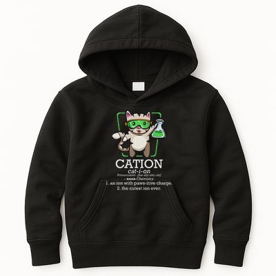 Cation Cute Science Cat Pawsitive Element Chemistry Teacher Kids Hoodie