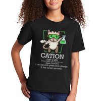 Cation Cute Science Cat Pawsitive Element Chemistry Teacher Kids T-Shirt