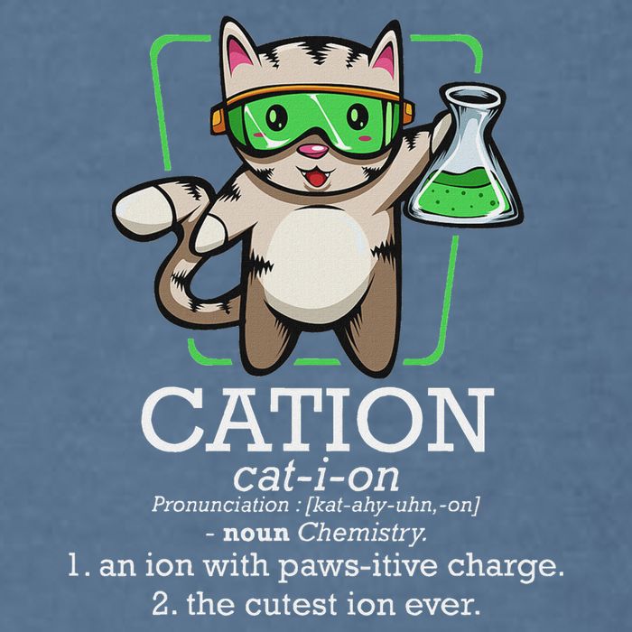 Cation Cute Science Cat Pawsitive Element Chemistry Teacher Garment-Dyed Sweatshirt