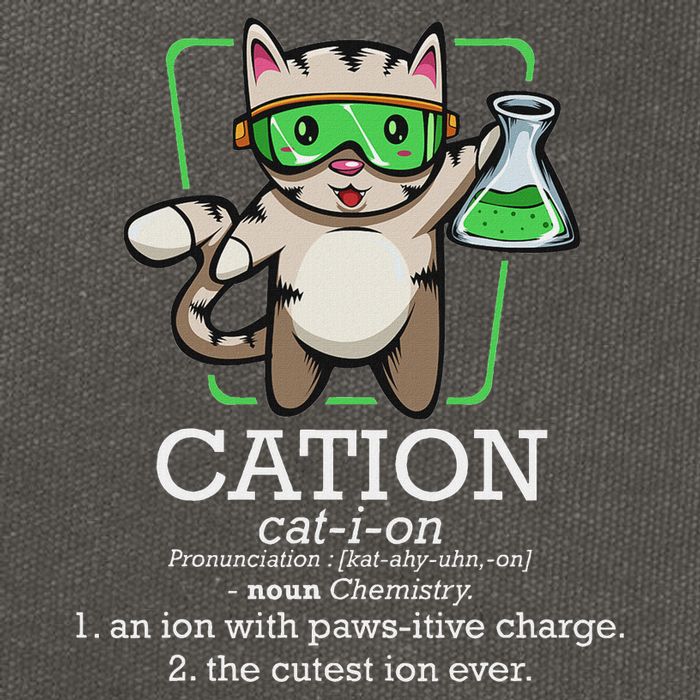 Cation Cute Science Cat Pawsitive Element Chemistry Teacher Cotton Canvas Backpack