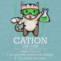 Cation Cute Science Cat Pawsitive Element Chemistry Teacher Sueded Cloud Jersey T-Shirt