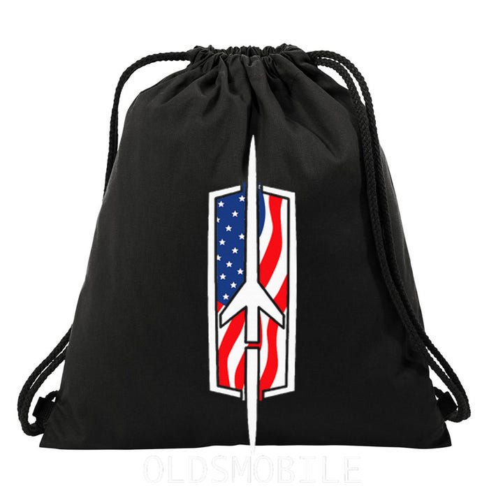 Classic Car Show Vintage Oldsmobile Rocket Drawstring Bag