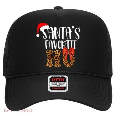 Cute Cheetah SantaS Favorite Ho Christmas S Gift High Crown Mesh Back Trucker Hat