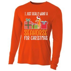 Cute Christmas Seahorse I Want A Seahorse Funny Gift Cooling Performance Long Sleeve Crew