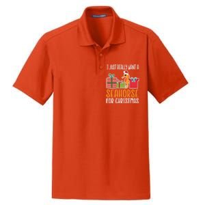 Cute Christmas Seahorse I Want A Seahorse Funny Gift Dry Zone Grid Polo