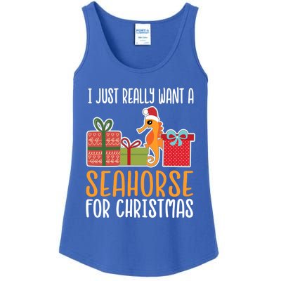 Cute Christmas Seahorse I Want A Seahorse Funny Gift Ladies Essential Tank