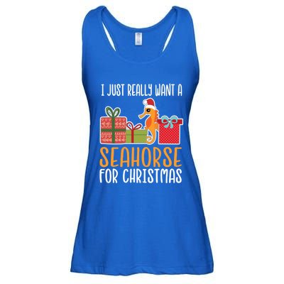 Cute Christmas Seahorse I Want A Seahorse Funny Gift Ladies Essential Flowy Tank