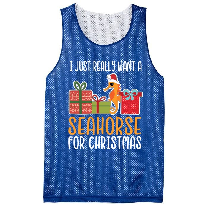 Cute Christmas Seahorse I Want A Seahorse Funny Gift Mesh Reversible Basketball Jersey Tank