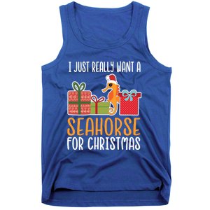 Cute Christmas Seahorse I Want A Seahorse Funny Gift Tank Top