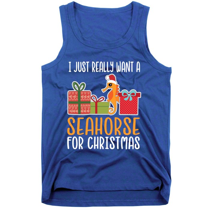 Cute Christmas Seahorse I Want A Seahorse Funny Gift Tank Top