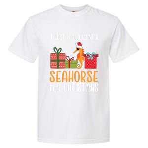 Cute Christmas Seahorse I Want A Seahorse Funny Gift Garment-Dyed Heavyweight T-Shirt