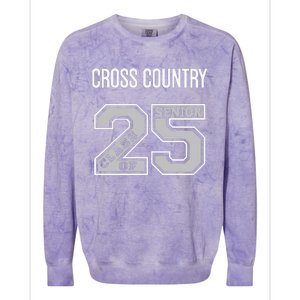 Cross Country Senior Class Of 2025 Xc Class 25 Team Swag Colorblast Crewneck Sweatshirt