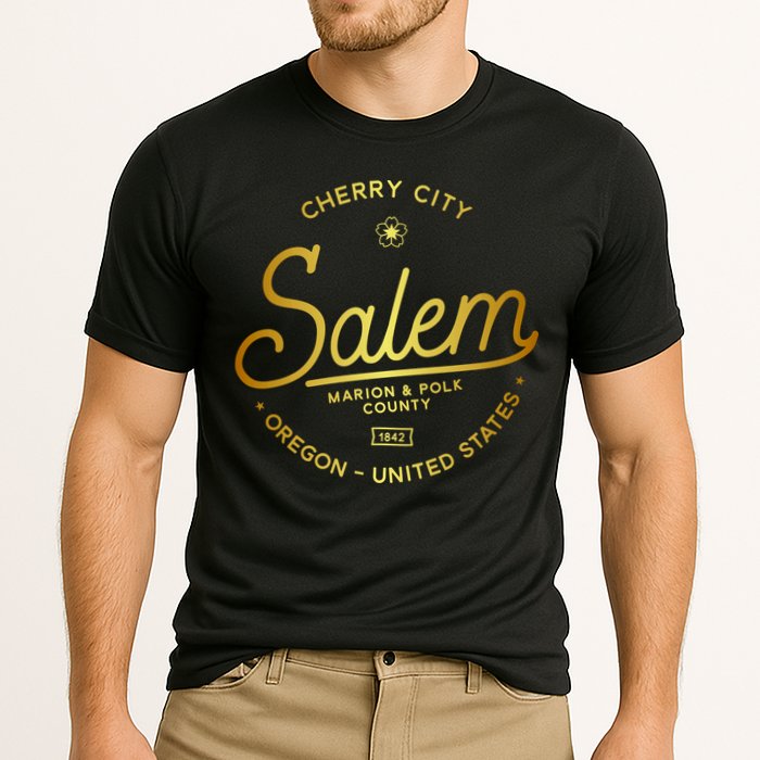 Cherry City Salem Oregon Marion & Polk County 1842 Cooling Performance Crew T-Shirt