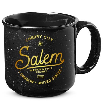 Cherry City Salem Oregon Marion & Polk County 1842 15oz Campfire Ceramic Mug