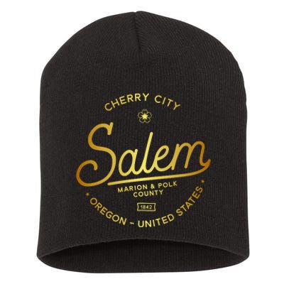 Cherry City Salem Oregon Marion & Polk County 1842 Short Acrylic Beanie