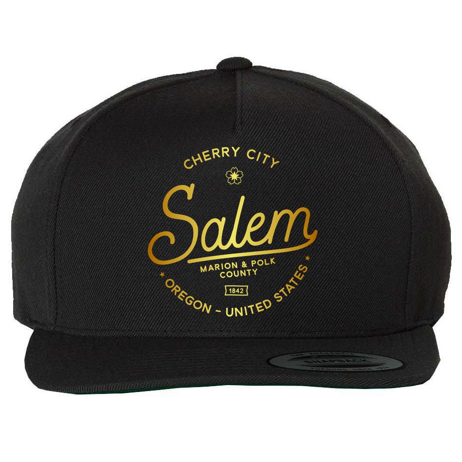 Cherry City Salem Oregon Marion & Polk County 1842 Wool Snapback Cap