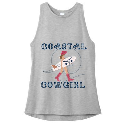 Coastal Cowgirl Surf Beach Ladies PosiCharge Tri-Blend Wicking Tank