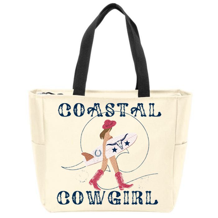 Coastal Cowgirl Surf Beach Zip Tote Bag
