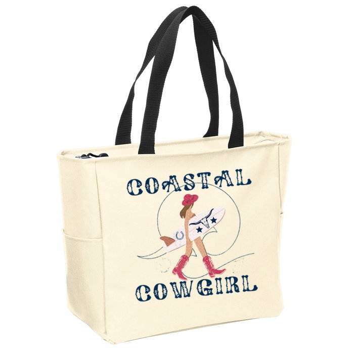Coastal Cowgirl Surf Beach Zip Tote Bag