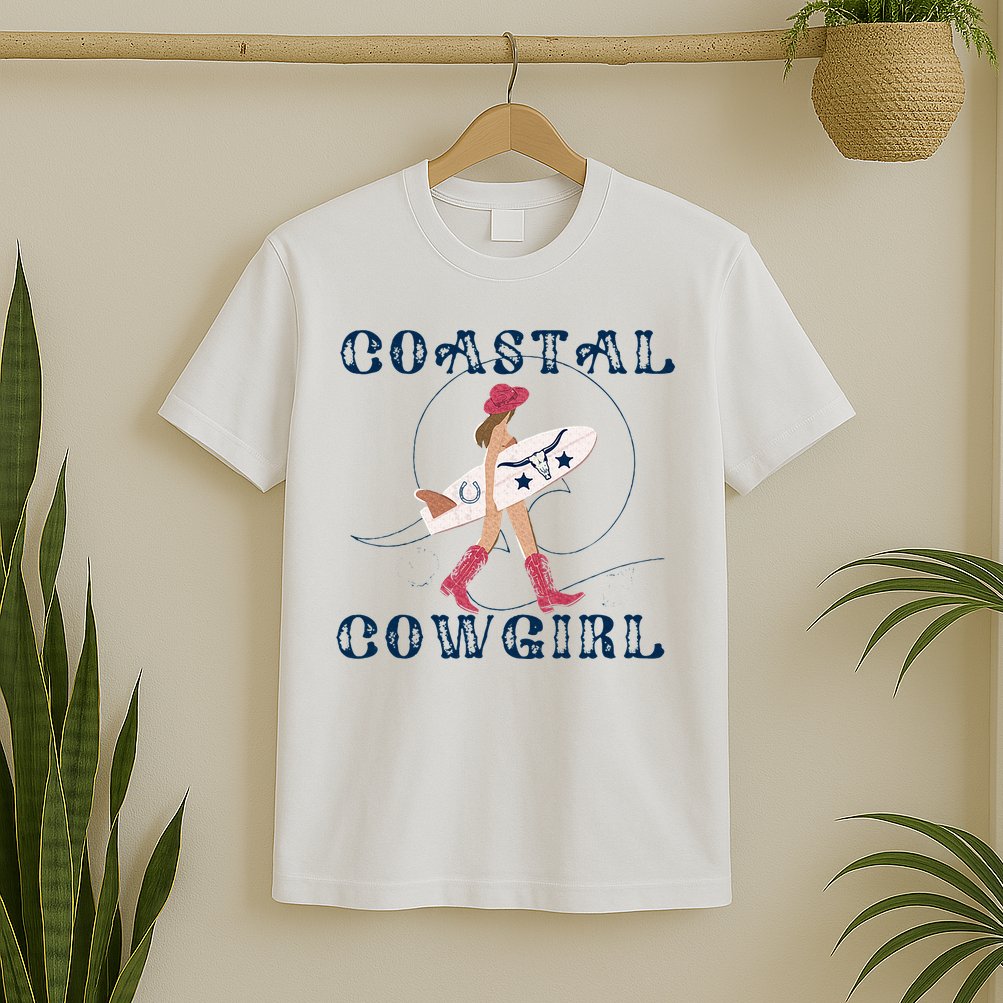 Coastal Cowgirl Surf Beach T-Shirt