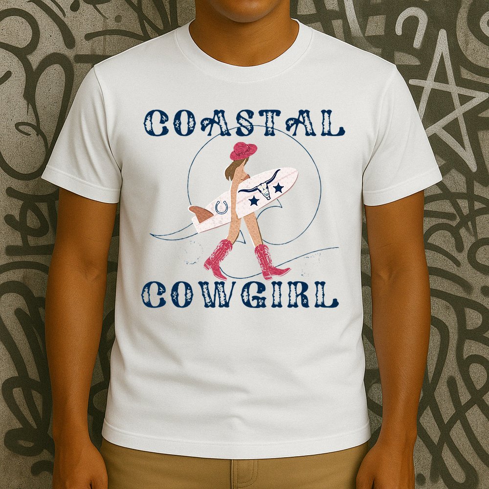 Coastal Cowgirl Surf Beach T-Shirt
