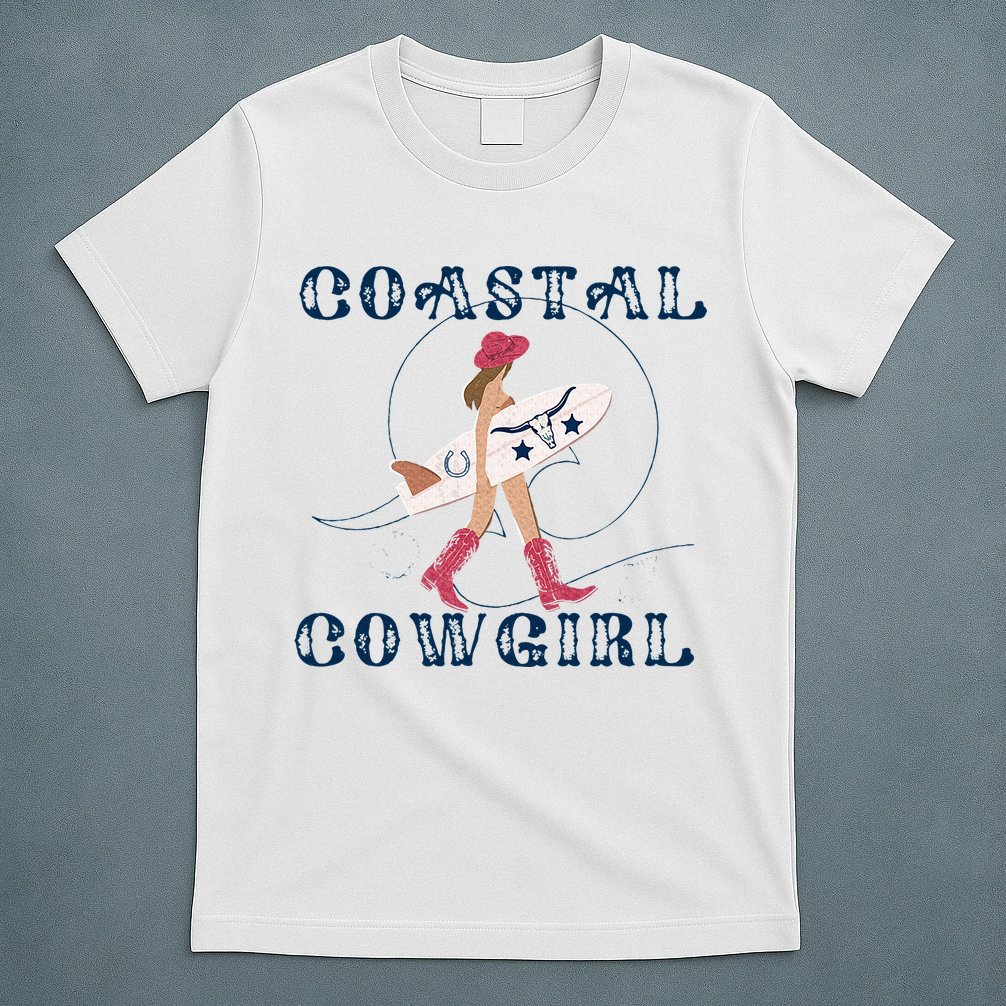 Coastal Cowgirl Surf Beach T-Shirt