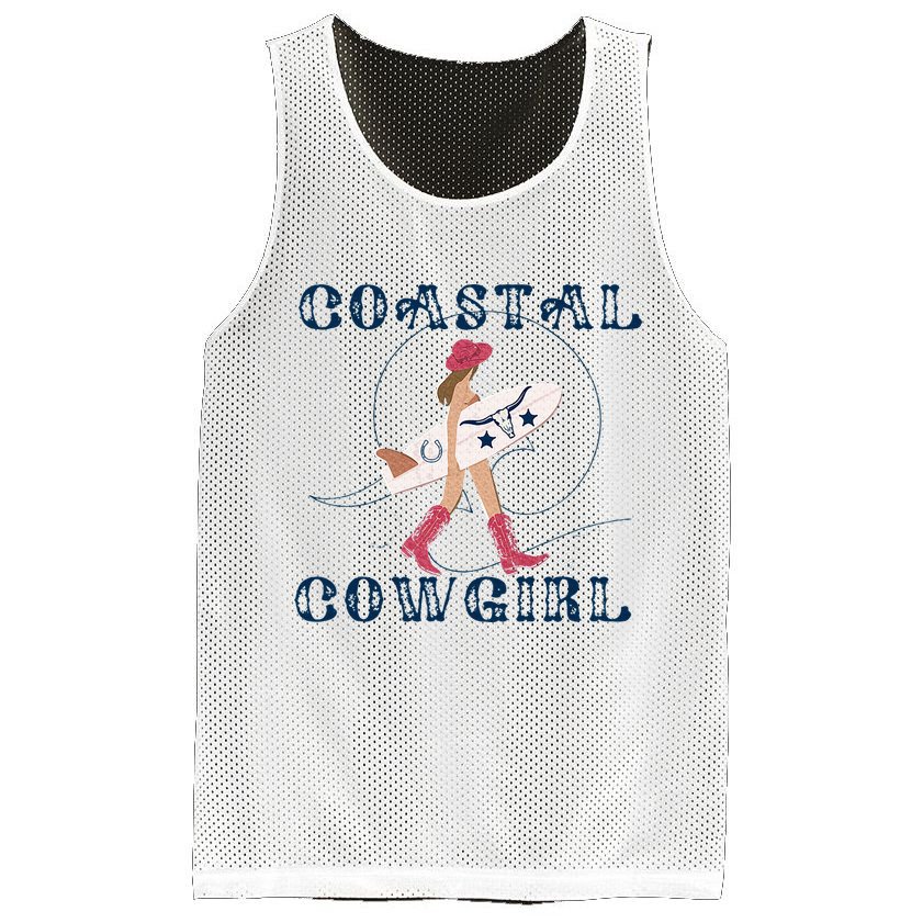 Coastal Cowgirl Surf Beach Mesh Reversible Basketball Jersey Tank