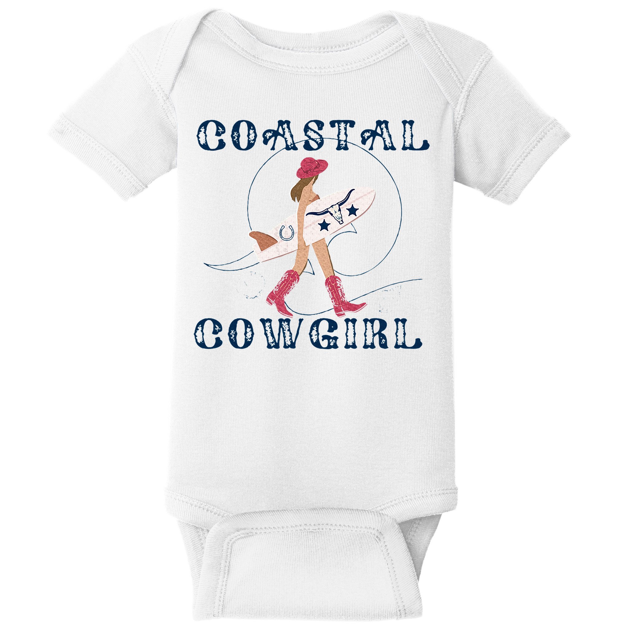 Coastal Cowgirl Surf Beach Baby Bodysuit