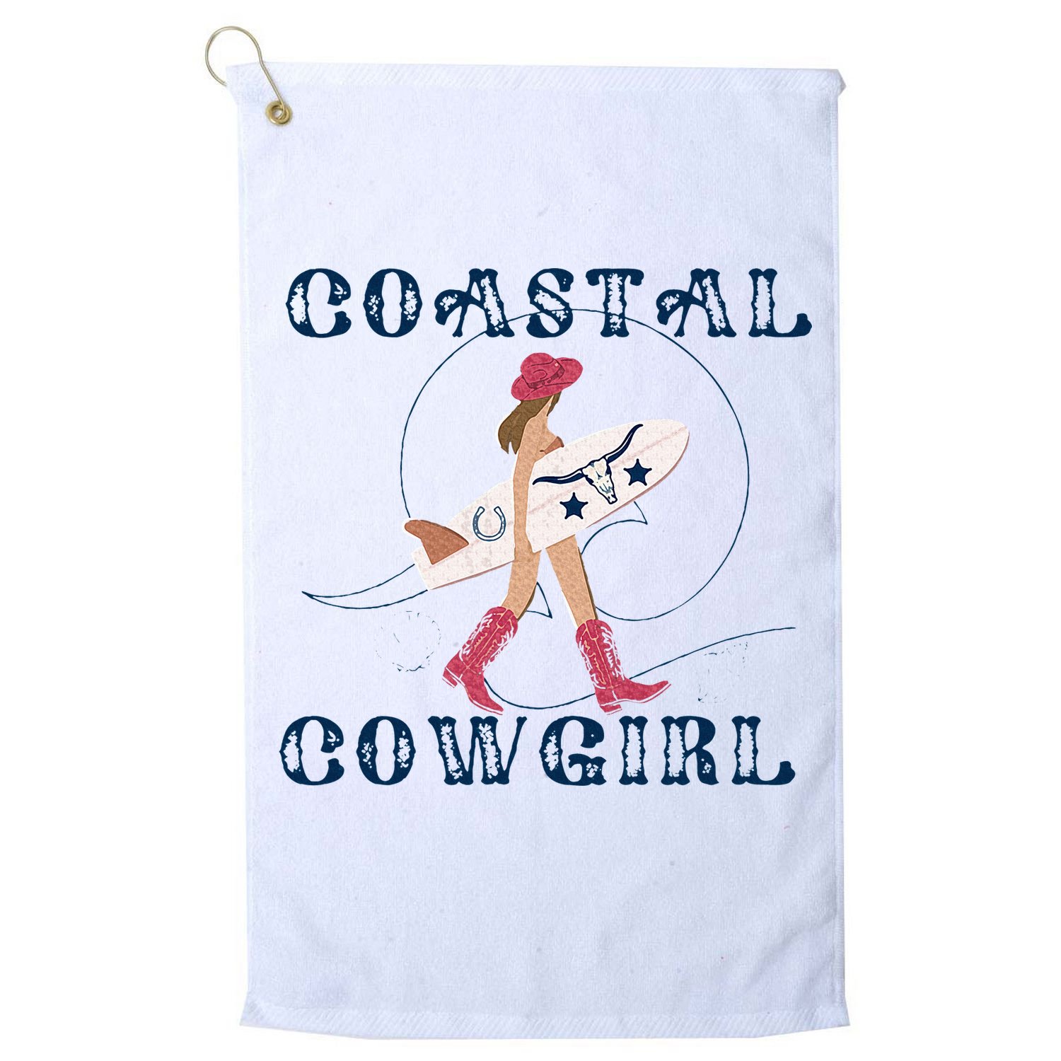 Coastal Cowgirl Surf Beach Golf Towel