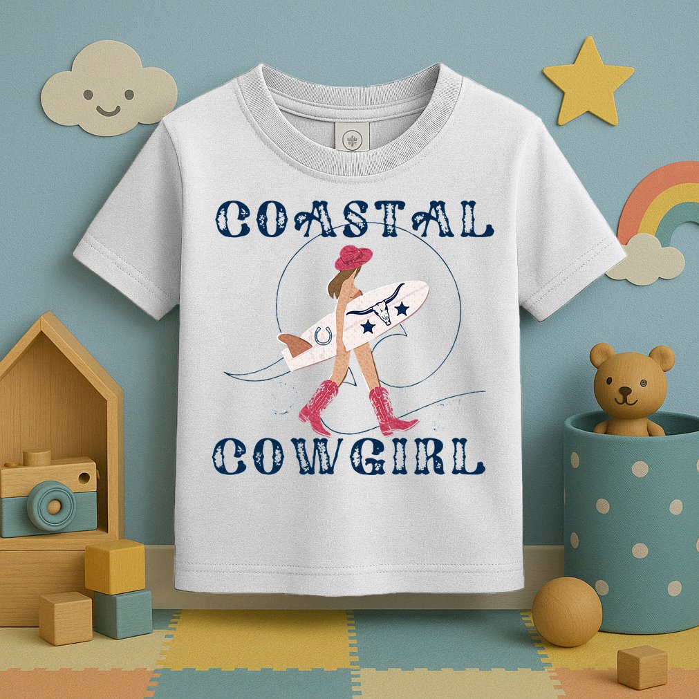 Coastal Cowgirl Surf Beach Toddler T-Shirt