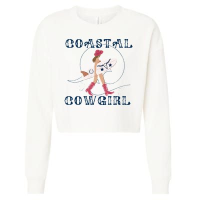 Coastal Cowgirl Surf Beach Cropped Pullover Crew
