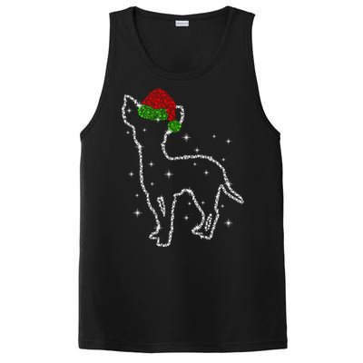 Cute Chihuahua Santa Hat Christmas Lights Dog Lover Xmas Gift PosiCharge Competitor Tank