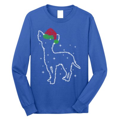 Cute Chihuahua Santa Hat Christmas Lights Dog Lover Xmas Gift Long Sleeve Shirt