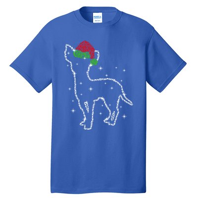 Cute Chihuahua Santa Hat Christmas Lights Dog Lover Xmas Gift Tall T-Shirt