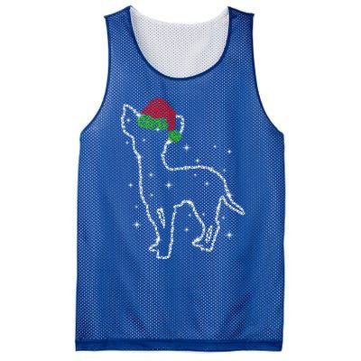 Cute Chihuahua Santa Hat Christmas Lights Dog Lover Xmas Gift Mesh Reversible Basketball Jersey Tank