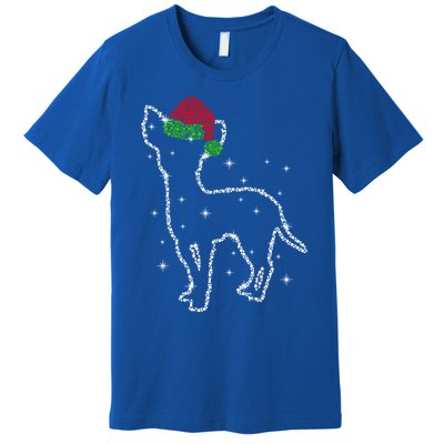 Cute Chihuahua Santa Hat Christmas Lights Dog Lover Xmas Gift Premium T-Shirt