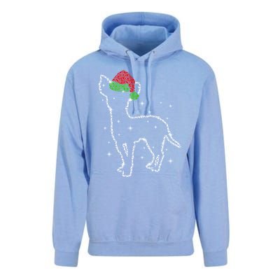 Cute Chihuahua Santa Hat Christmas Lights Dog Lover Xmas Gift Unisex Surf Hoodie