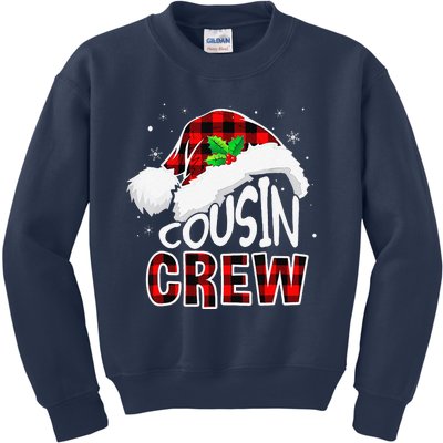 Cousin Crew Santa Hat Christmas Family Pajamas Kids Sweatshirt