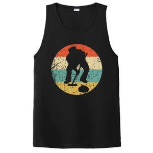 Curling Curler Silhouette Retro Sports Gift PosiCharge Competitor Tank