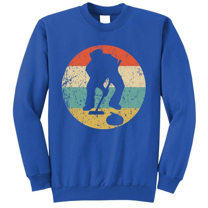 Curling Curler Silhouette Retro Sports Gift Tall Sweatshirt