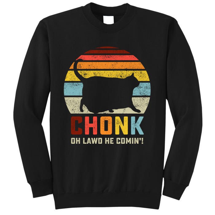 Chonk Cat Scale Meme Funny Retro Style Vintage Cats Memes Tall Sweatshirt