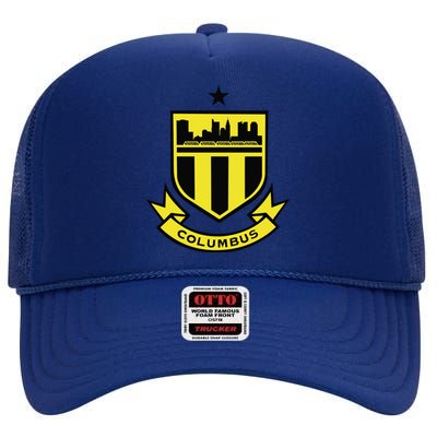 Cool Columbus Soccer Team High Crown Mesh Back Trucker Hat