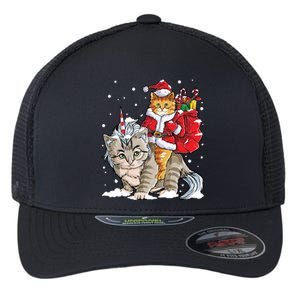 Cat Christmas Santa Caticorn Unicorn Meowy Catmas Xmas Great Gift Flexfit Unipanel Trucker Cap