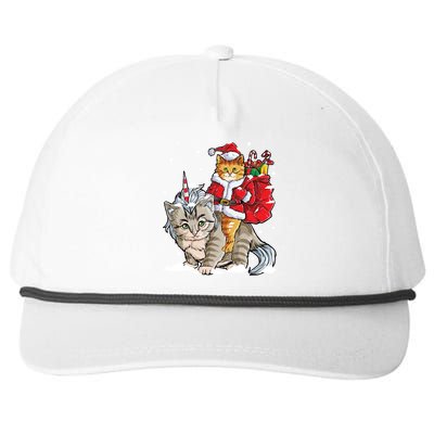 Cat Christmas Santa Caticorn Unicorn Meowy Catmas Xmas Great Gift Snapback Five-Panel Rope Hat