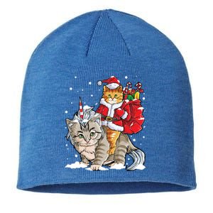 Cat Christmas Santa Caticorn Unicorn Meowy Catmas Xmas Great Gift Sustainable Beanie