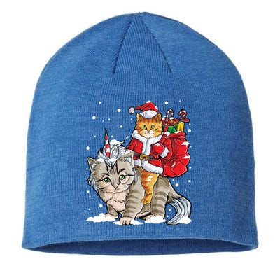 Cat Christmas Santa Caticorn Unicorn Meowy Catmas Xmas Great Gift Sustainable Beanie